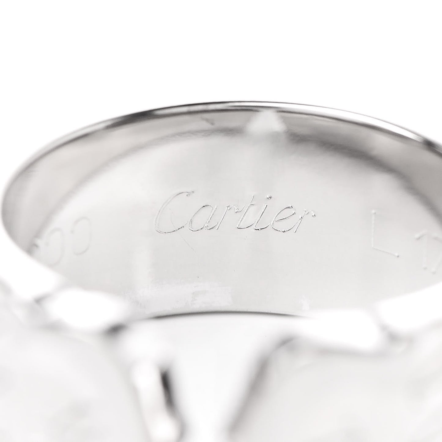 18K White Gold C De Christmas Ring 50 5.25