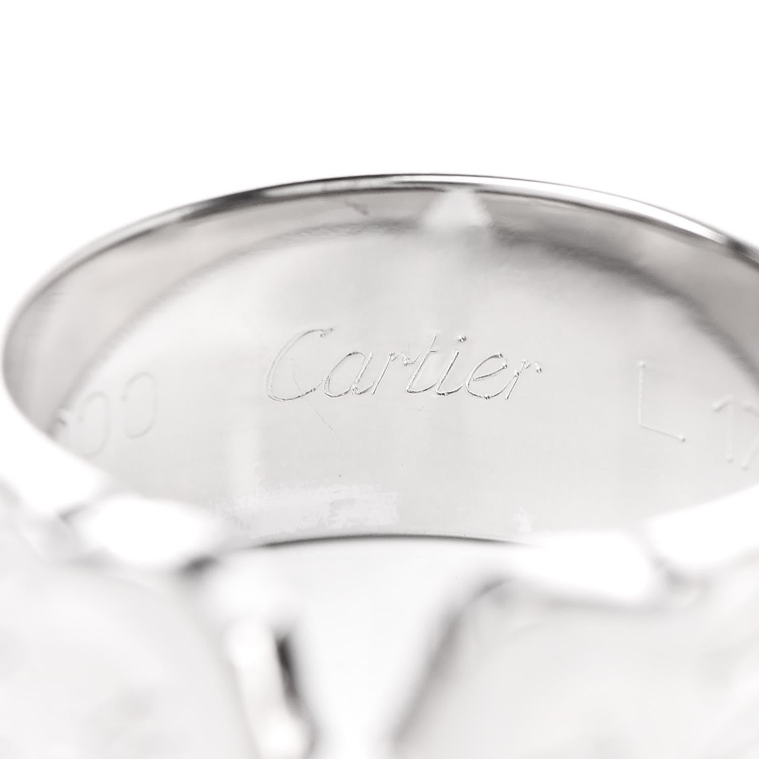 Cartier 18K White Gold C De Christmas Ring 50 5.25 5 of 6