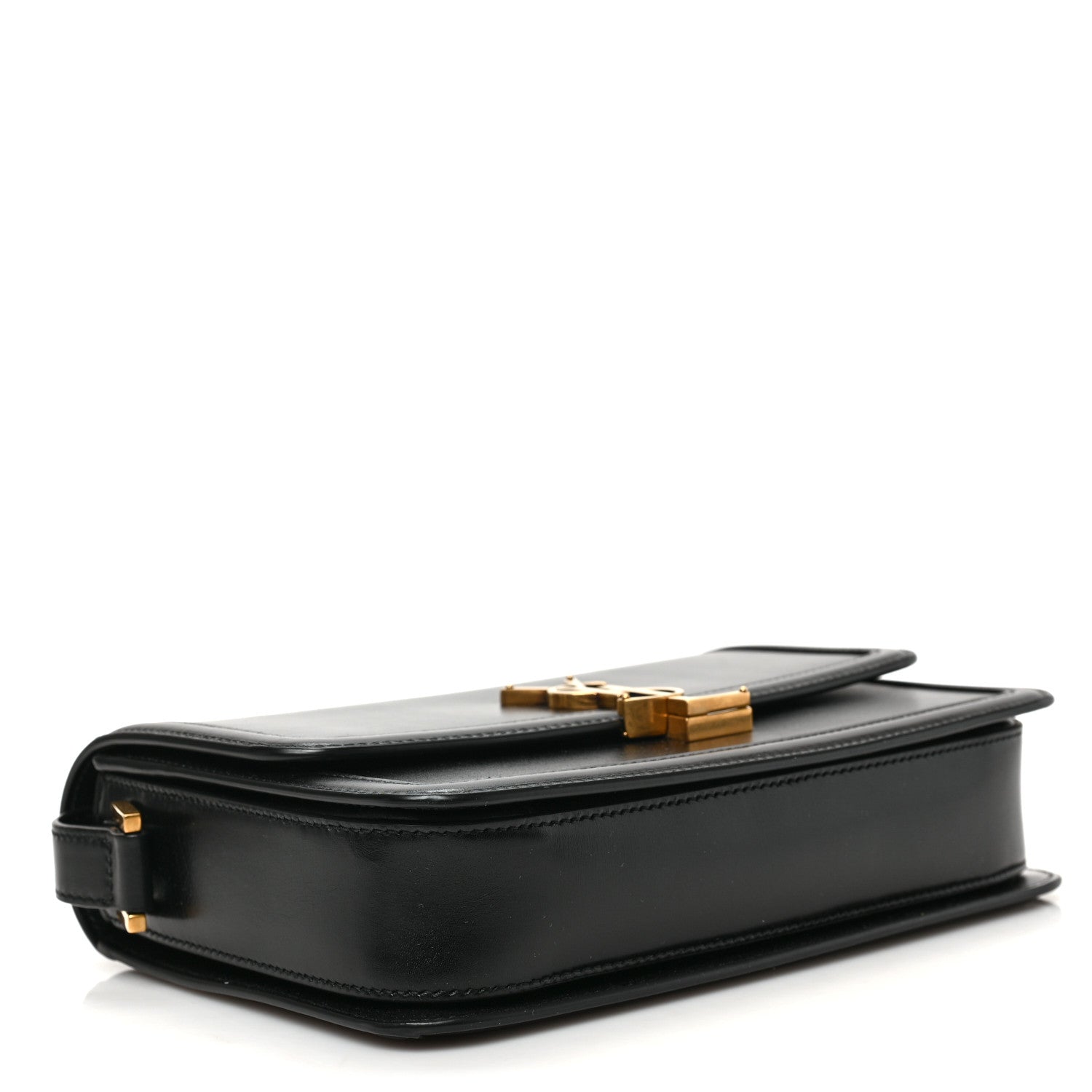 Saint Laurent Box Calfskin Monogram Medium Solferino Satchel Black 4 of 9