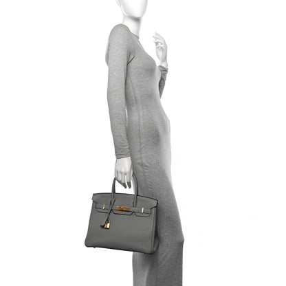 Hermes Togo BIRKIN 30 Gris Mouette 2 of 12