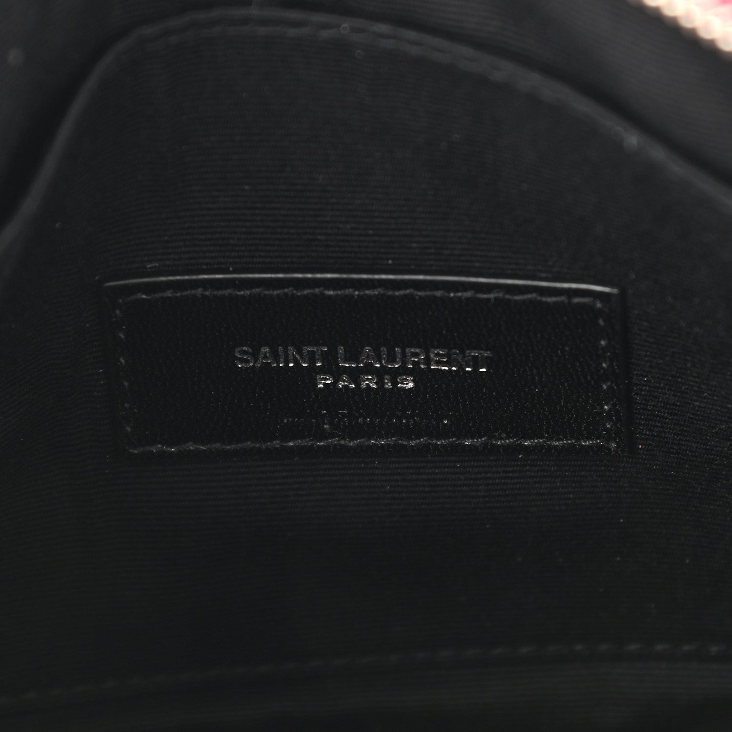 Saint Laurent Grain De Poudre Chevron Monogram Bill Pouch Rouge Eros 6 of 7
