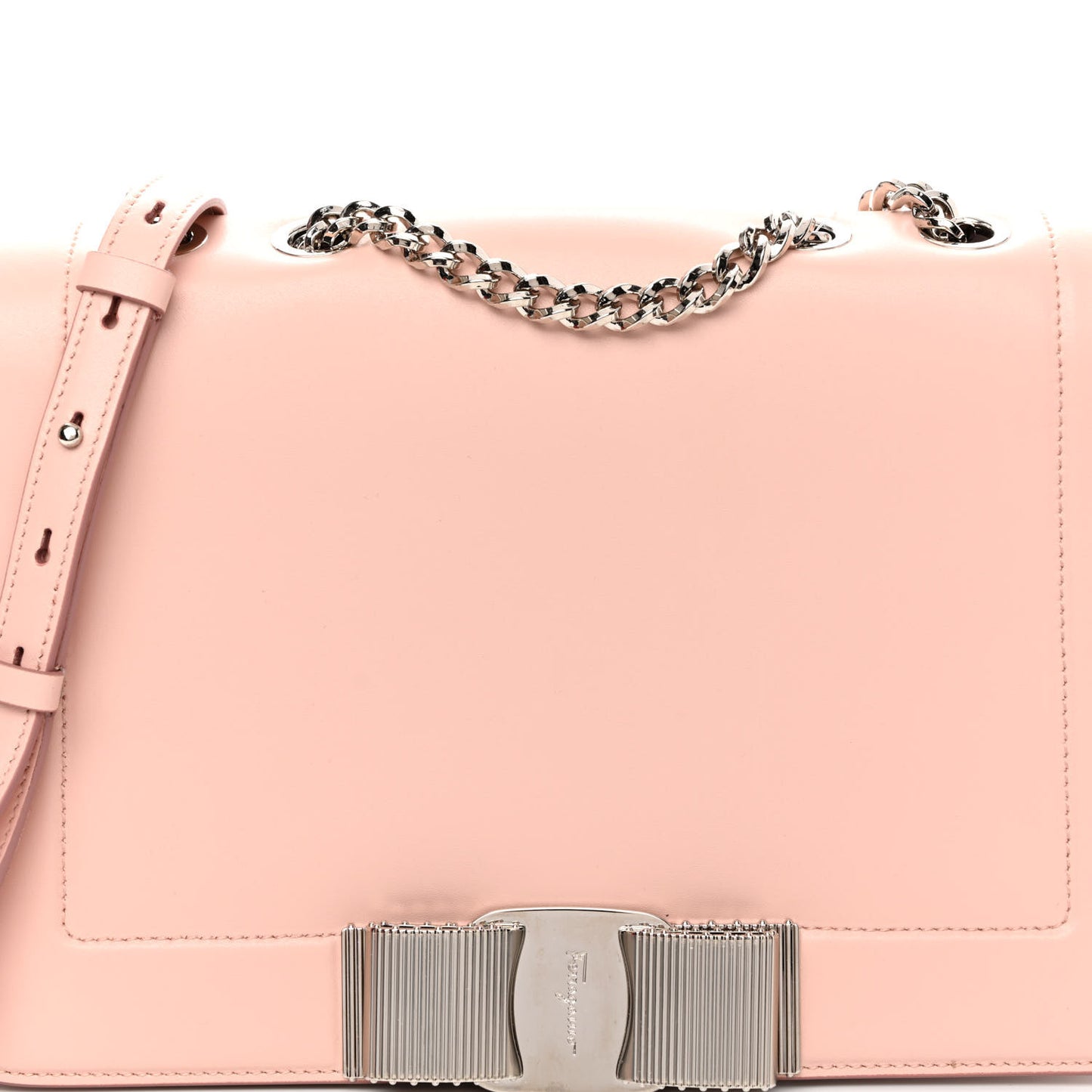Smooth Calfskin Vara Bow Chain Flap Crossbody Jasmine Flow Bonbon