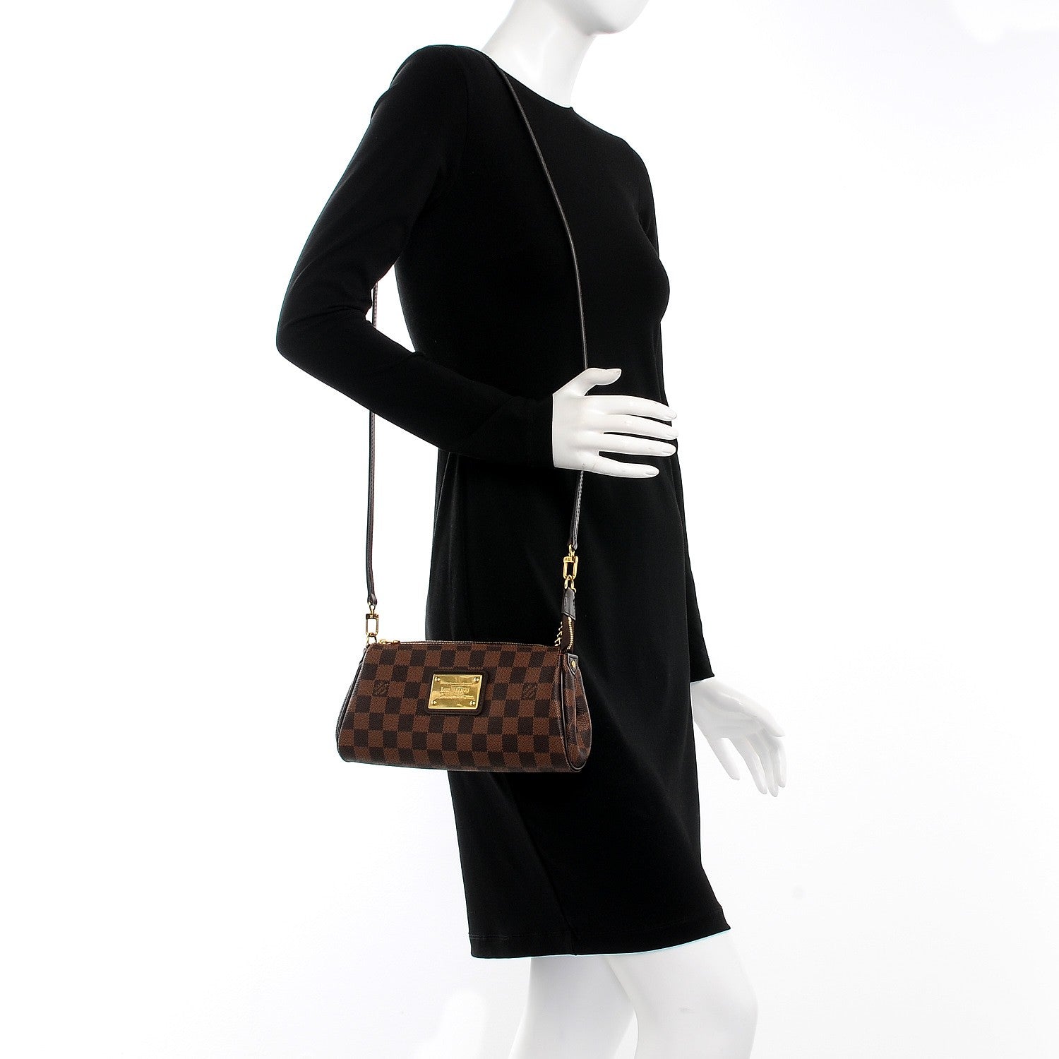 Louis Vuitton Damier Ebene Eva Clutch 2 of 7