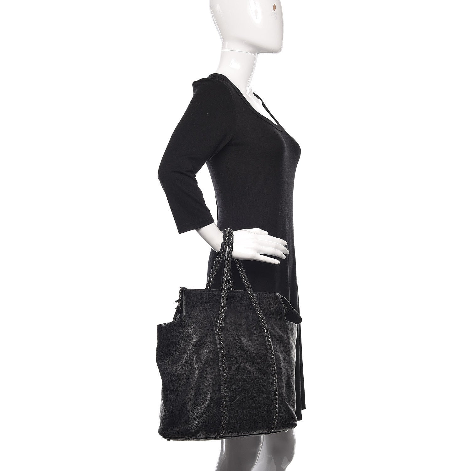 Chanel Deerskin Luxe Ligne Tote Black 2 of 16