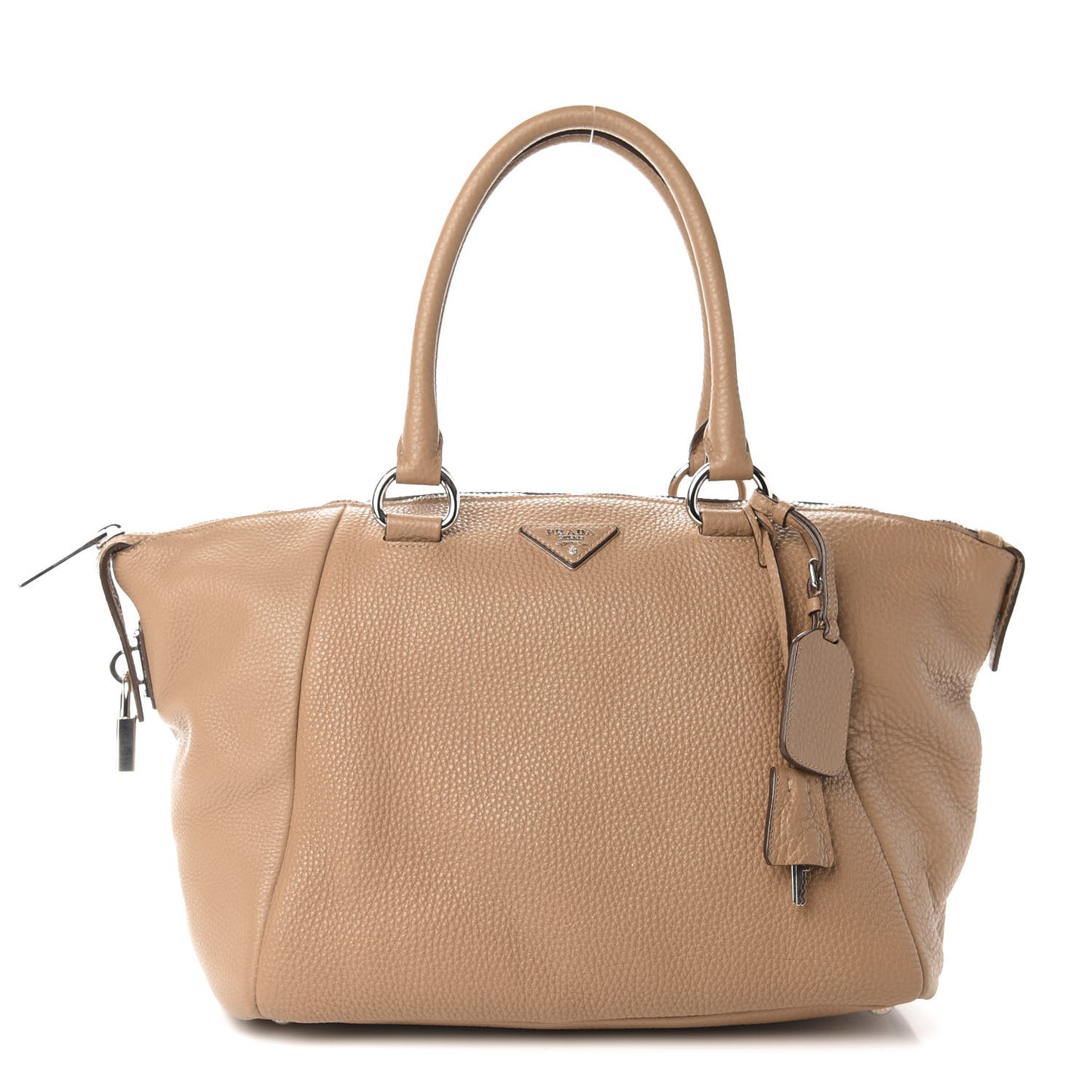 Vitello Daino Double Handle Satchel Caramel
