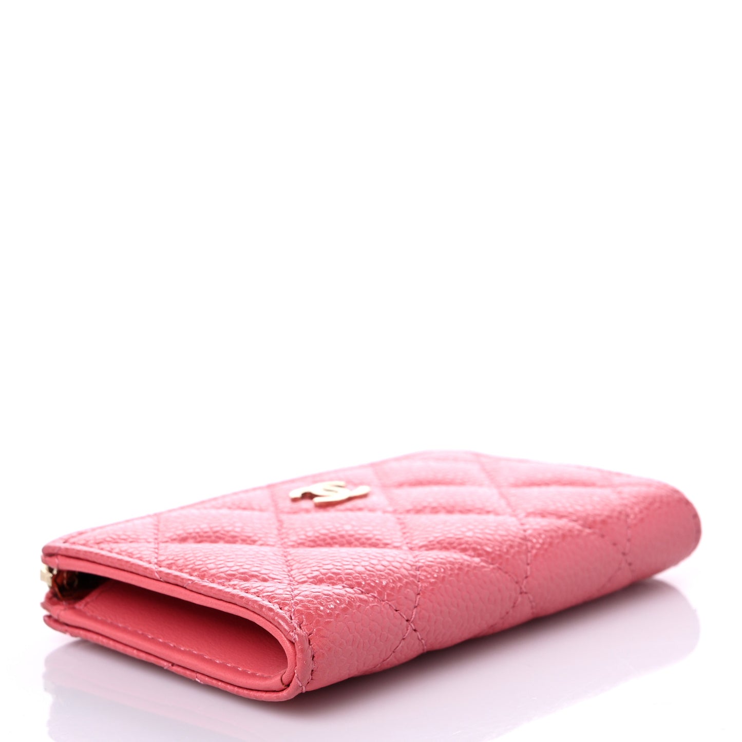 Caviar Quilted Zipped Key Holder Case Pink