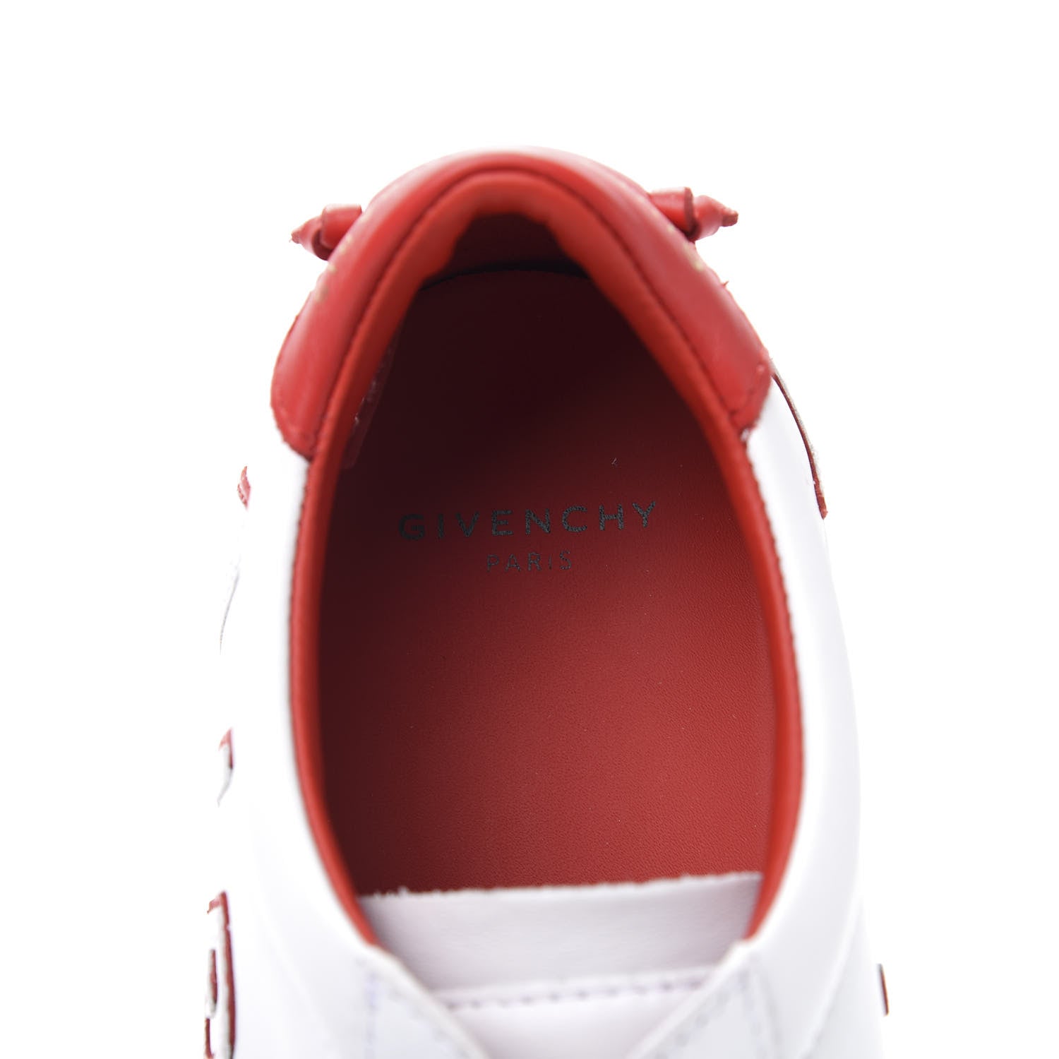 Givenchy Calfskin Reverse Logo Womens Urban Street Sneakers 35 White Red 7 of 10