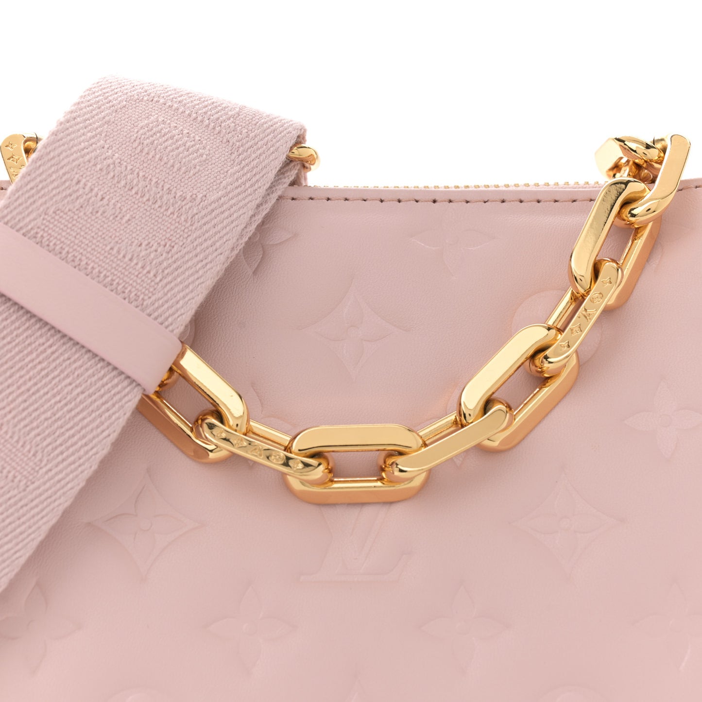 Lambskin Embossed Monogram Coussin PM Rose Rose