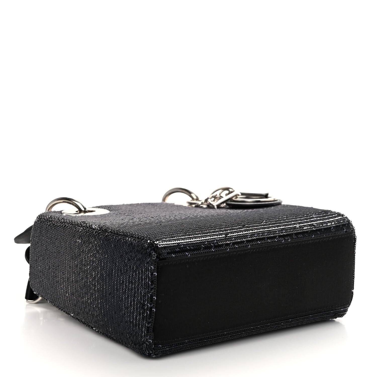 Christian Dior Satin Sequin Gradient Mini Lady Dior Black Silver 4 of 10