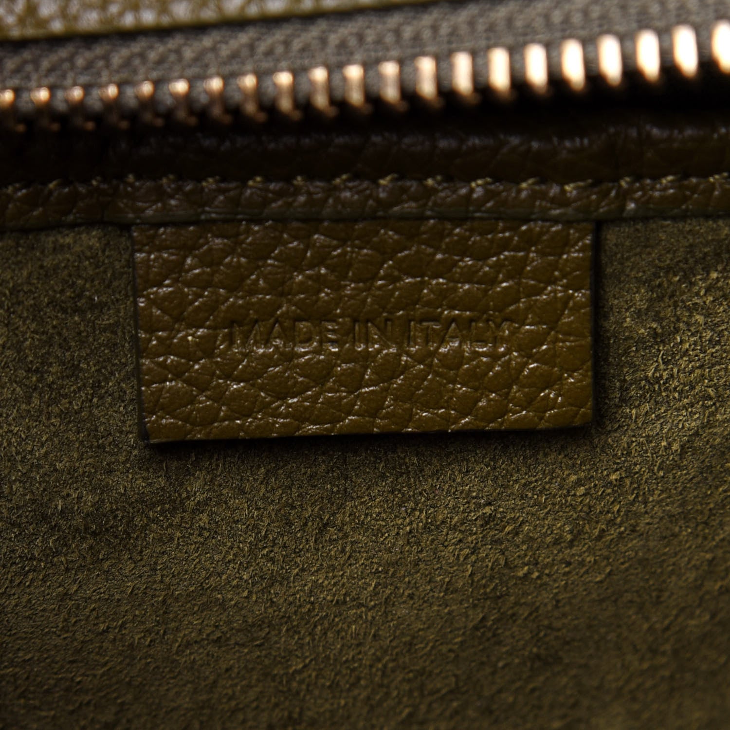 Celine Drummed Calfskin Nano Luggage Olive 7 of 11