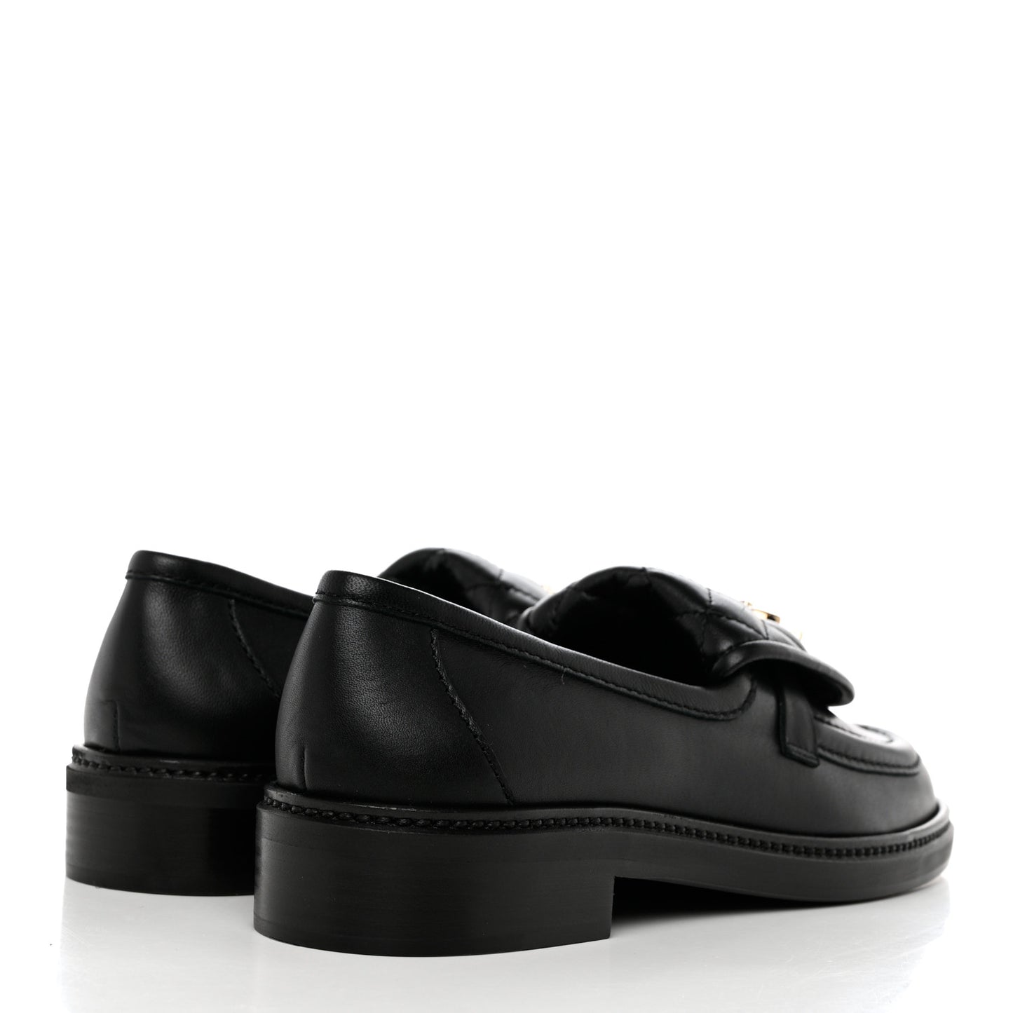 Lambskin Quilted CC Turnlock Loafers 39 Black