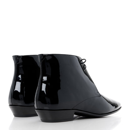 Saint Laurent Patent Calfskin Joan Ankle Boots 41 Black 4 of 8