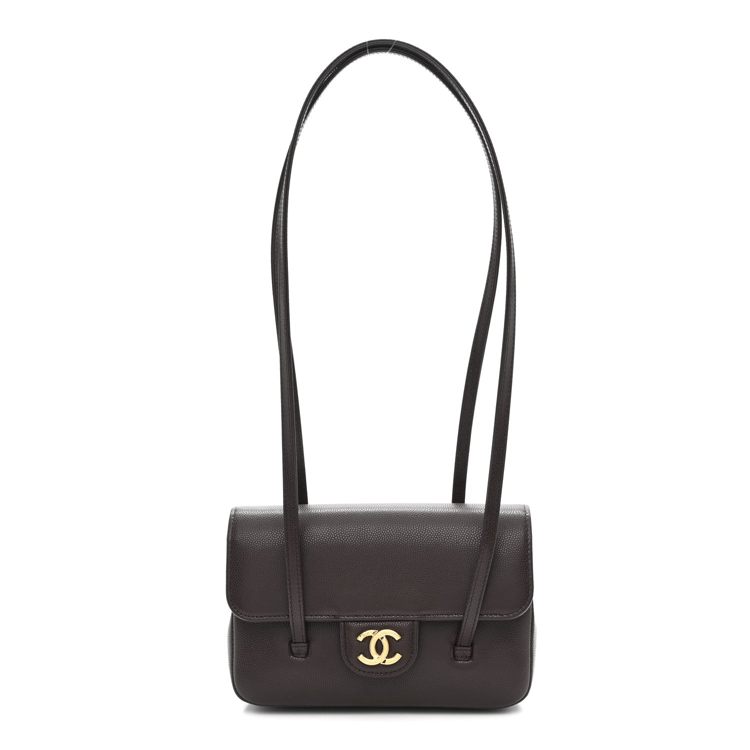 Chanel Shiny Caviar Mini Preppy Coco Shoulder Bag Dark Brown 1 of 11
