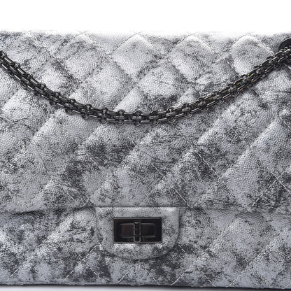 Chanel Metallic Caviar Quilted 2.55 Reissue 226 Flap Silver Black 9 of 9