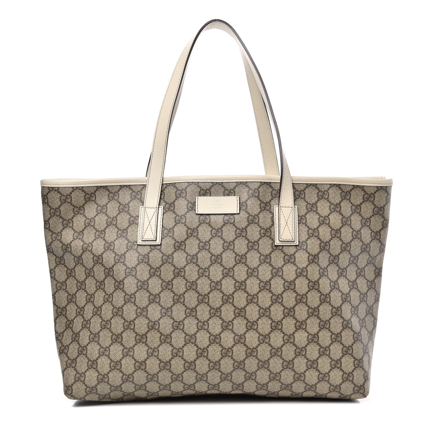 GG Supreme Monogram Medium Zippered Shopping Tote Off White