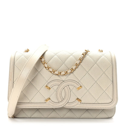 Chanel Caviar Quilted Small CC Filigree Flap Beige 1 of 10