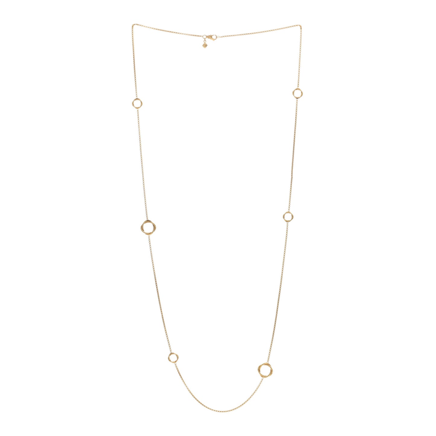 18K Yellow Gold Infinity Station Necklace