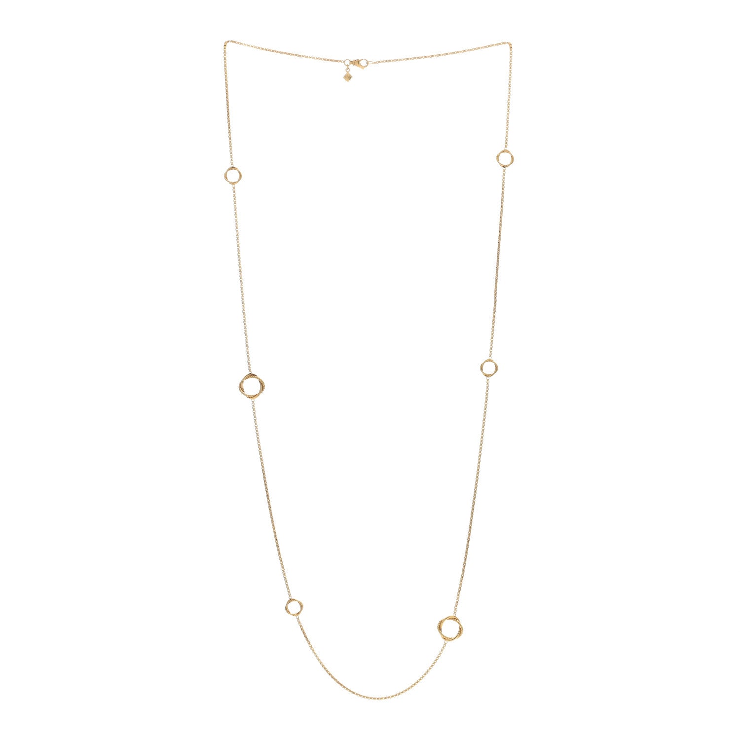 David Yurman 18K Yellow Gold Infinity Station Necklace 2 of 3