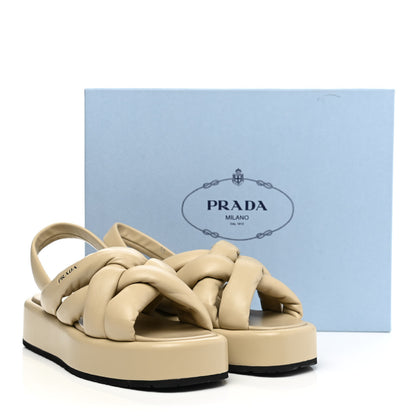 Prada Nappa Flatform 35mm Slingback Sandals 39 Deserto 9 of 9