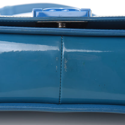 Chanel Patent Calfskin Medium Plexiglass Boy Flap Blue 10 of 20