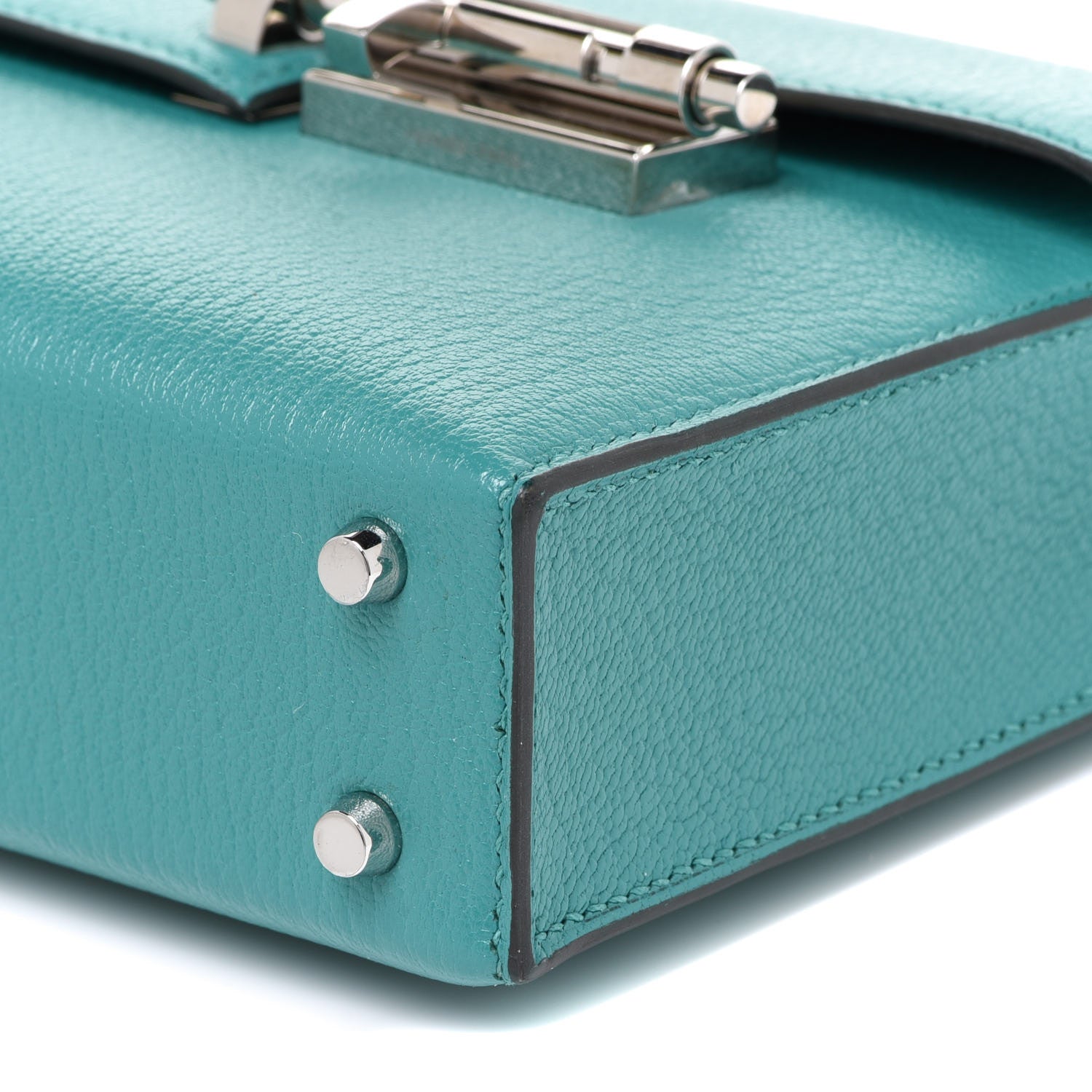 Hermes Chevre Mysore Mini Verrou Chaine Bag Bleu Paon 9 of 9