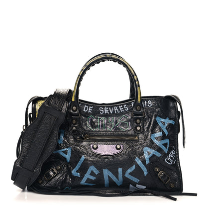 Balenciaga Agneau Graffiti All Over Classic Hardware S City Black Multicolor 1 of 11