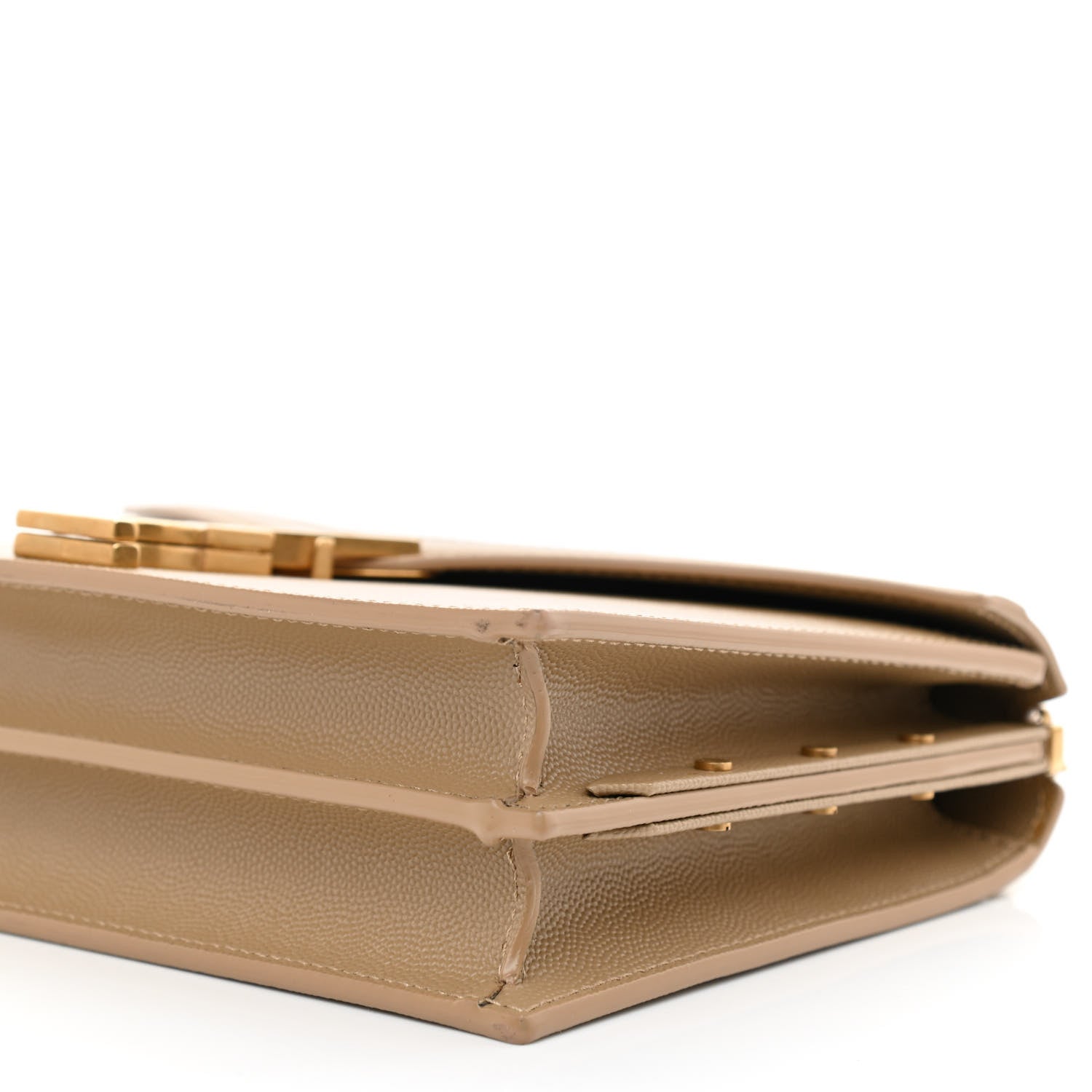 Saint Laurent Grain De Poudre Monogram Cassandra Clasp Bag Latte 9 of 9