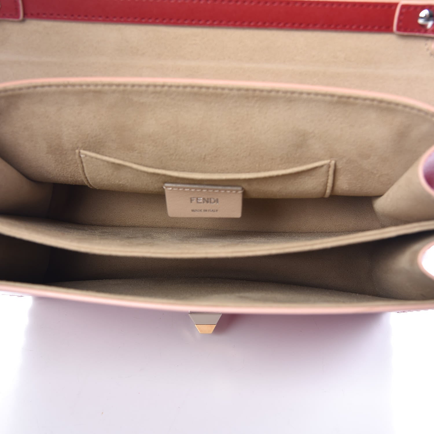 Fendi Vitello Liberty Scalloped Studded Kan I Shoulder Bag Fragola 6 of 11