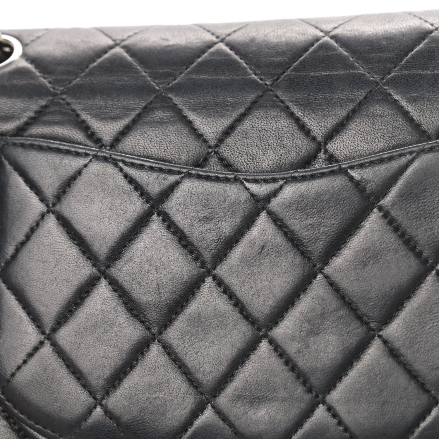 Chanel Lambskin Quilted Medium Double Flap Black 18 of 19