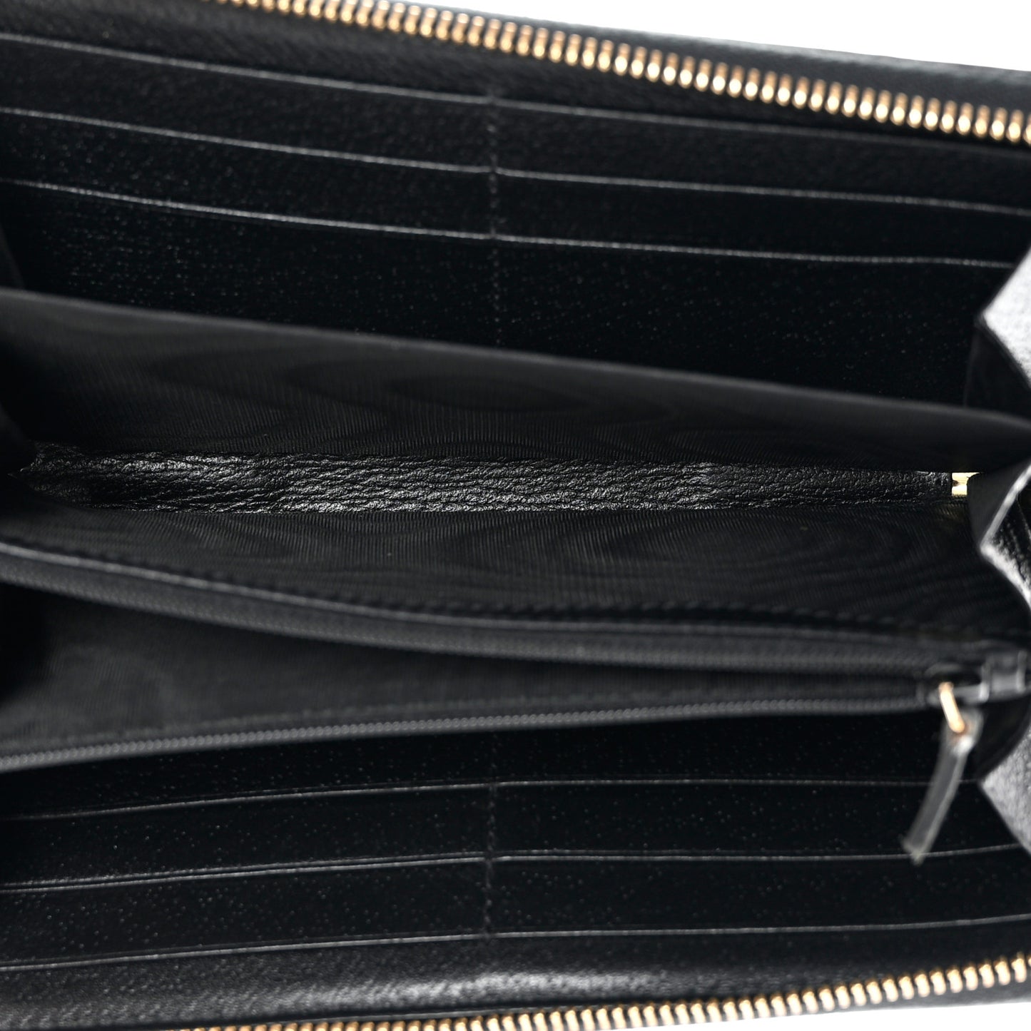 Calfskin Web Ophidia Zip Around Wallet Black