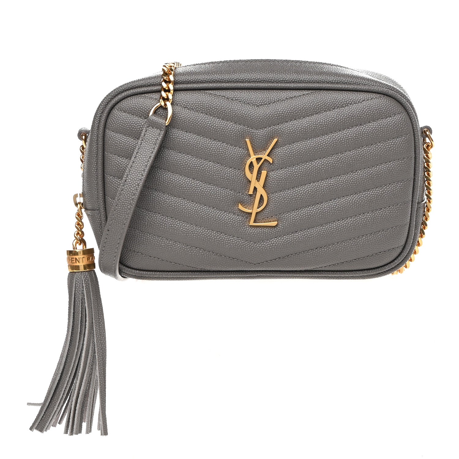Saint Laurent Grain De Poudre Matelasse Monogram Mini Lou Camera Bag Fog 1 of 10