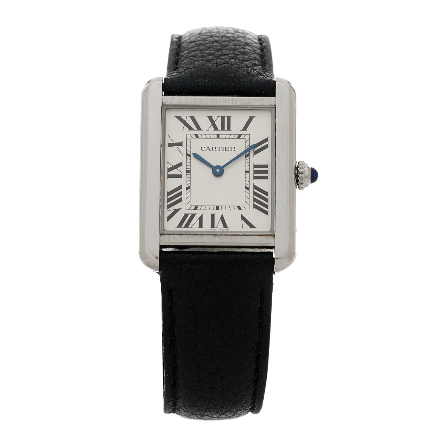 Cartier Stainless Steel Calfskin 24mm Tank Solo Quartz Watch 1 of 4