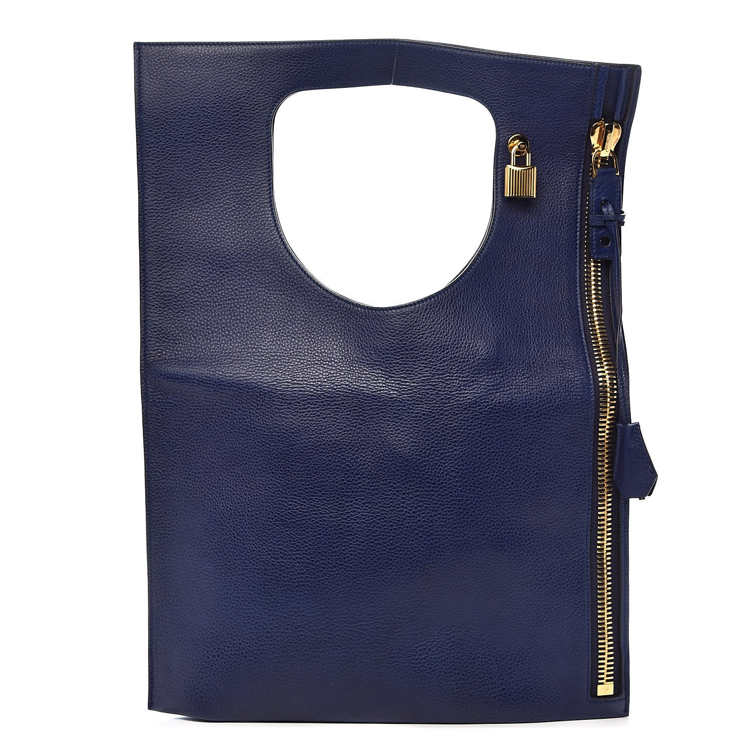 Tom Ford Calfskin Large Alix Padlock Zip Shoulder Bag Cobalt 4 of 10