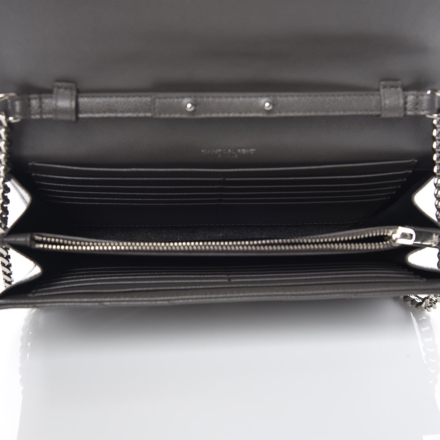 Grain De Poudre Matelasse Chevron Monogram Chain Wallet Earth