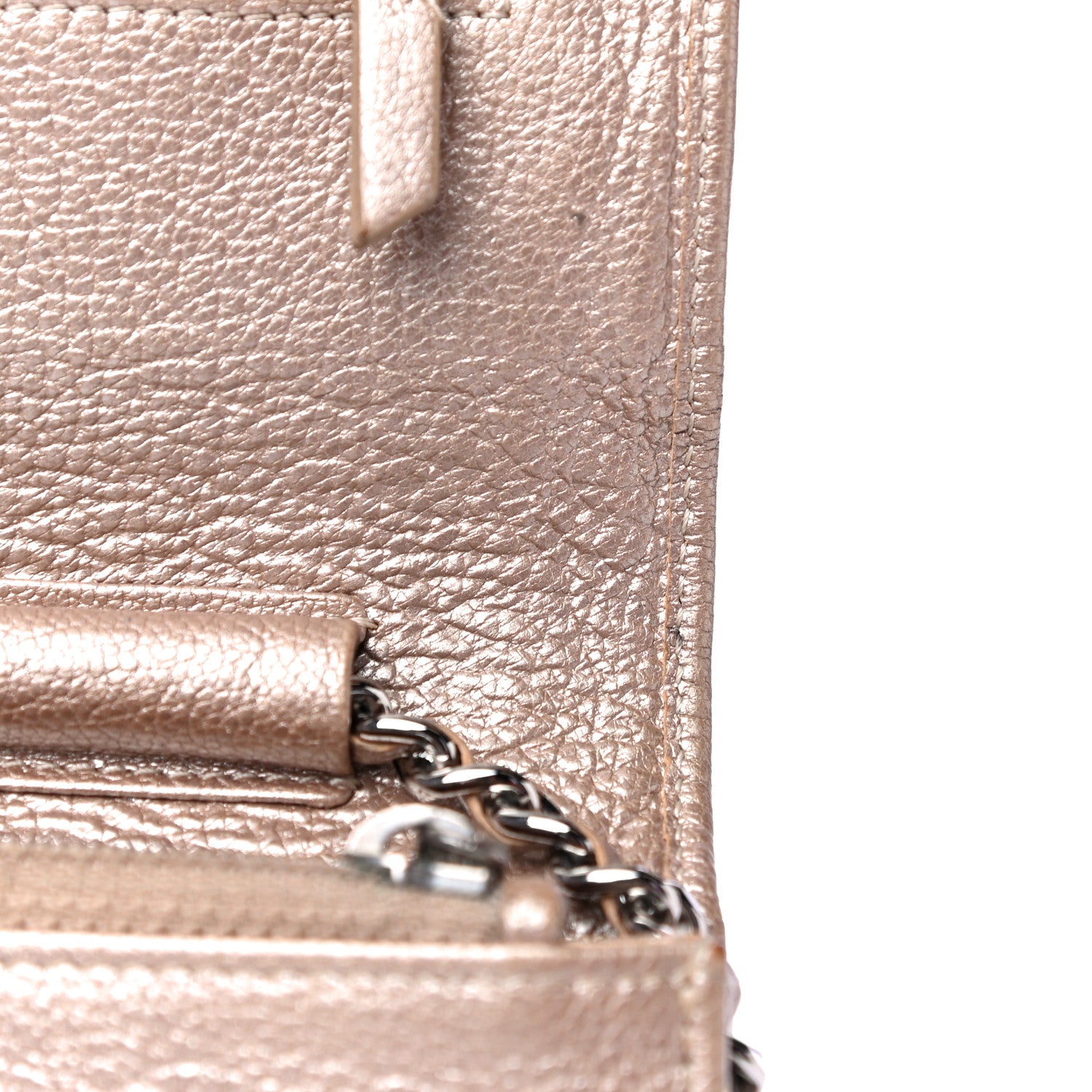 Chanel Metallic Goatskin Wallet On Chain WOC Gold 13 of 19