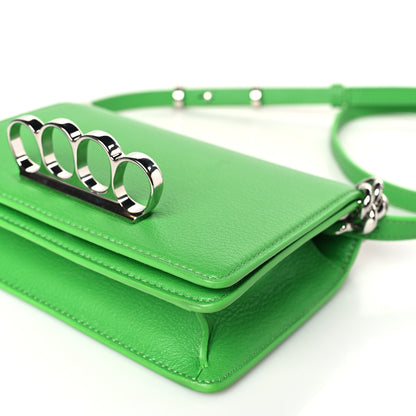 Alexander McQueen Calfskin Four Ring Knuckle Mini Chain Clutch Acid Green 9 of 9
