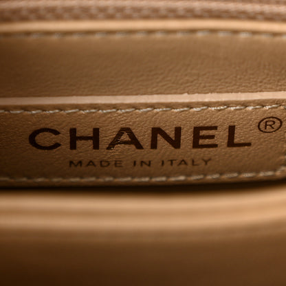 Chanel Caviar Lizard Embossed Quilted Extra Mini Coco Handle Flap Dark Beige 6 of 10