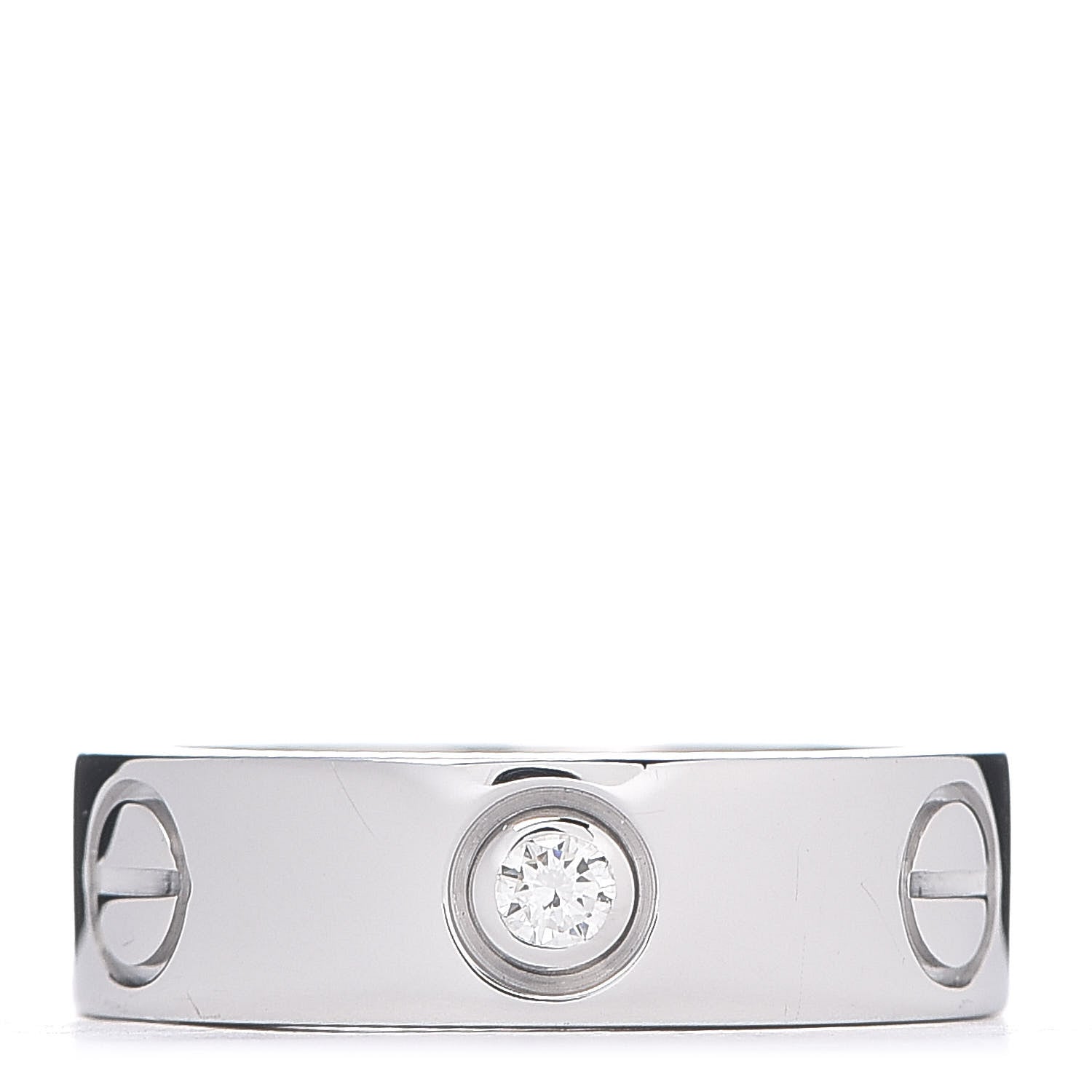 Cartier 18K White Gold 3 Diamond 5.5mm LOVE Ring 48 4.5 1 of 4