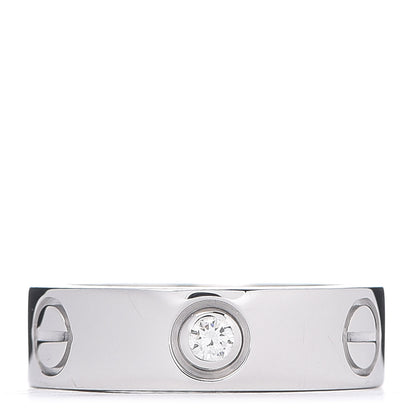 Cartier 18K White Gold 3 Diamond 5.5mm LOVE Ring 48 4.5 1 of 4