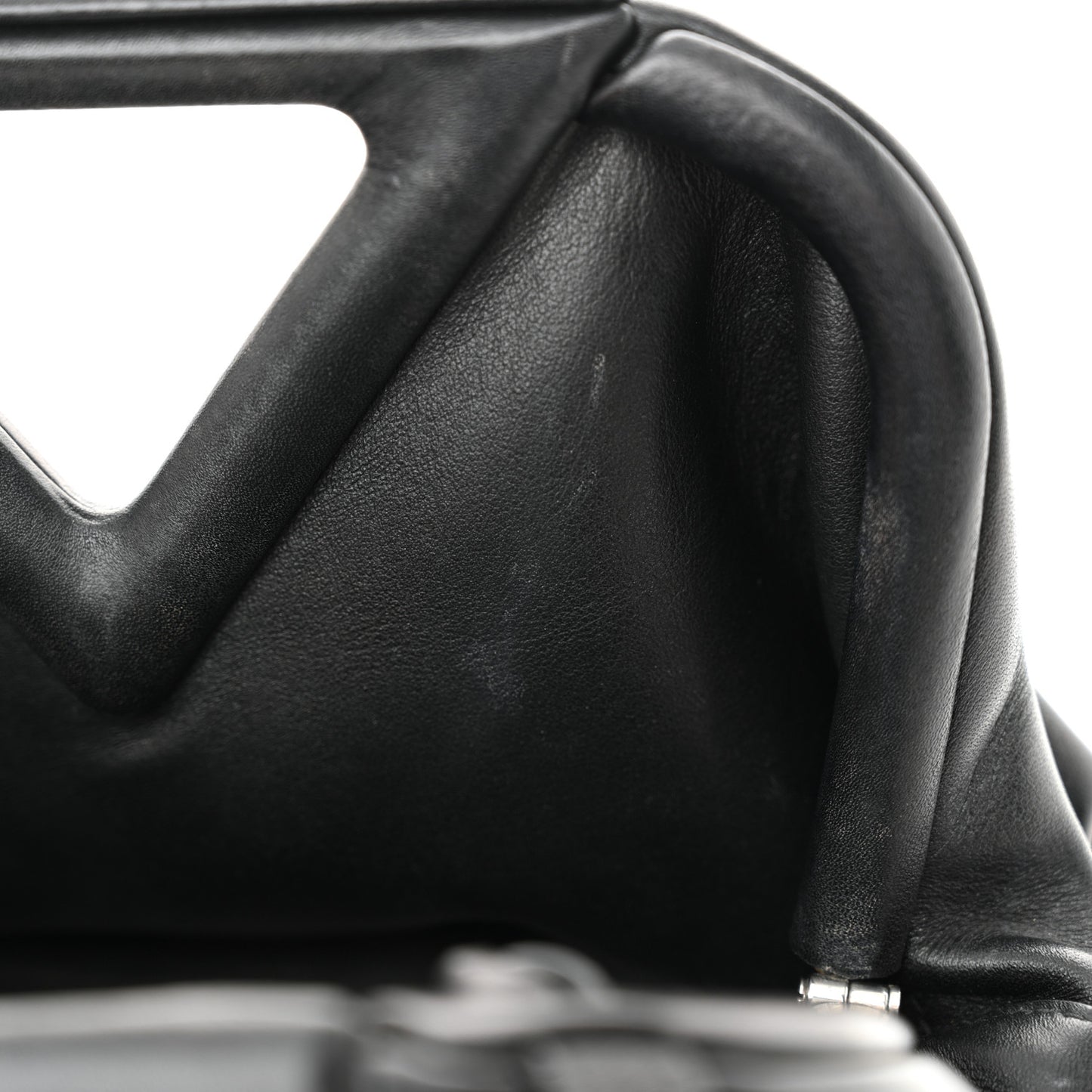 Calfskin Small The Point Triangle Bag Black