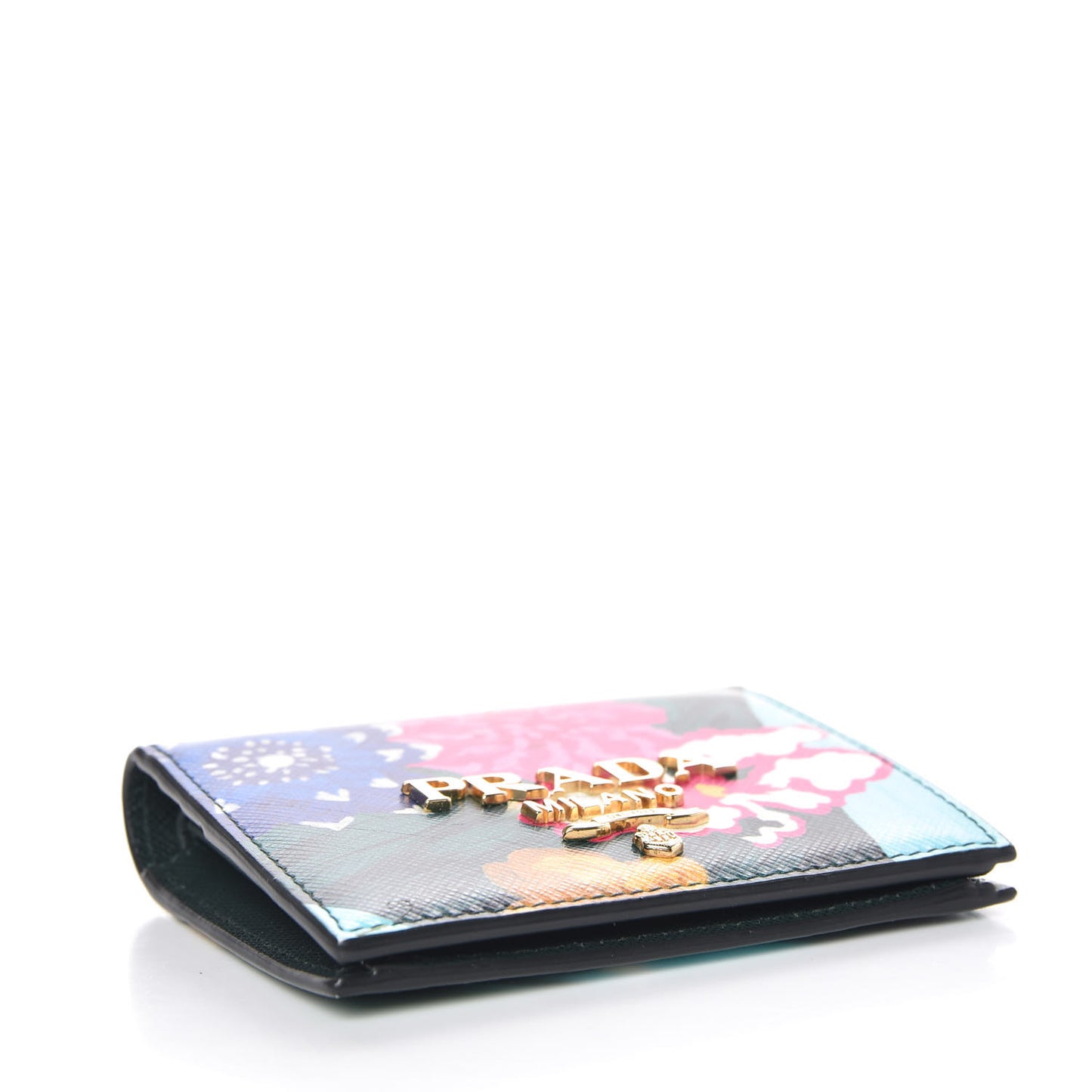 Saffiano Floral Print Card Holder Multicolor