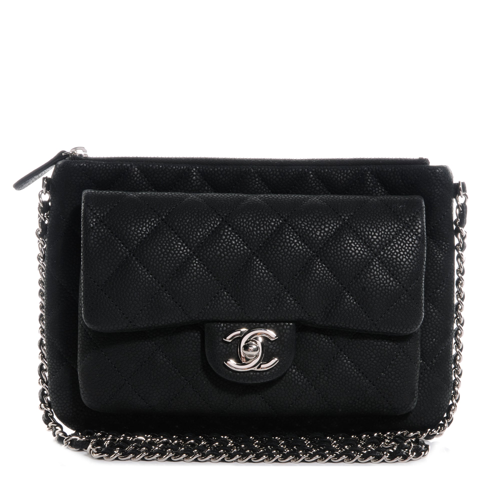 Chanel Iridescent Caviar Daily Zip Crossbody Black 1 of 8