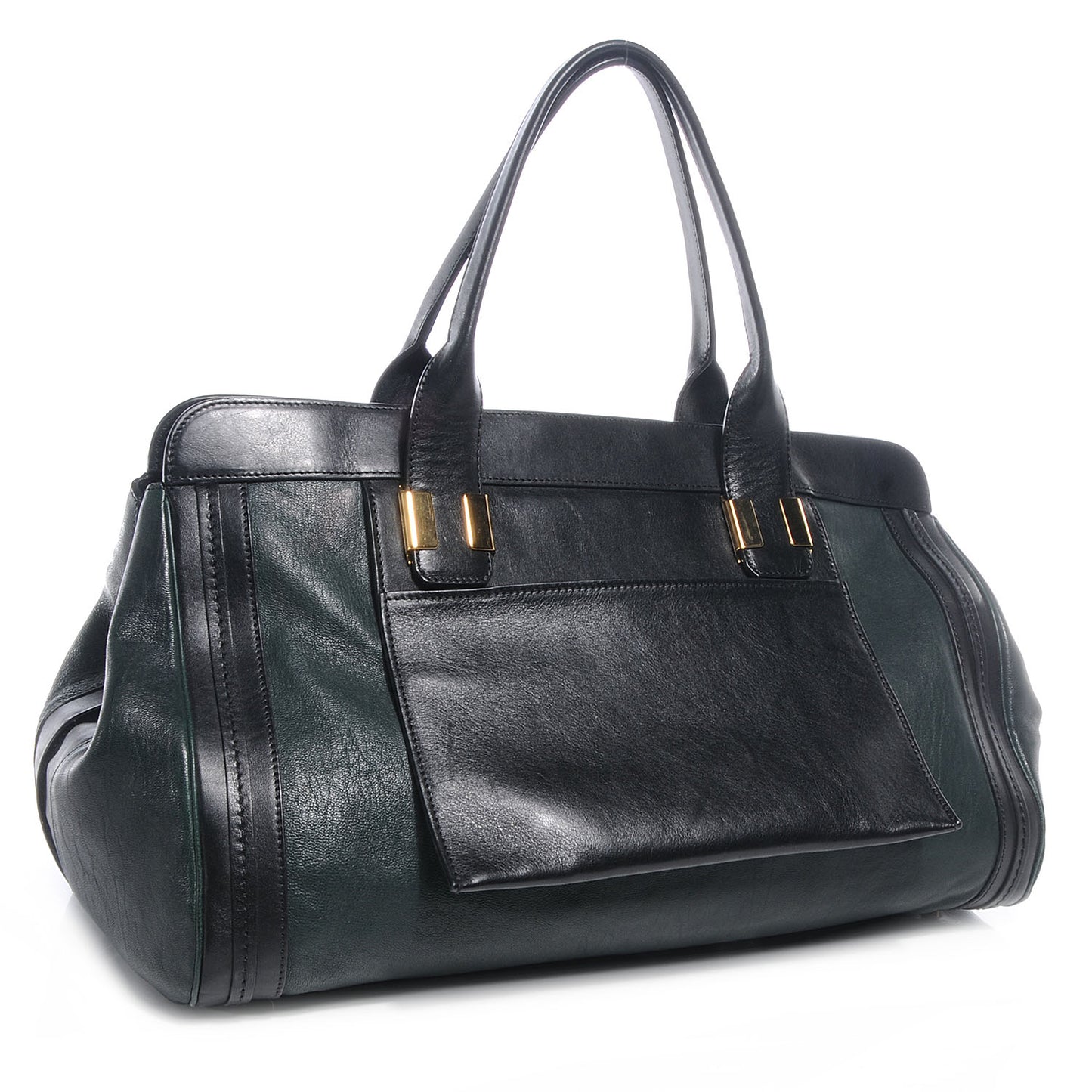 Leather Large Alice Satchel Fir Green