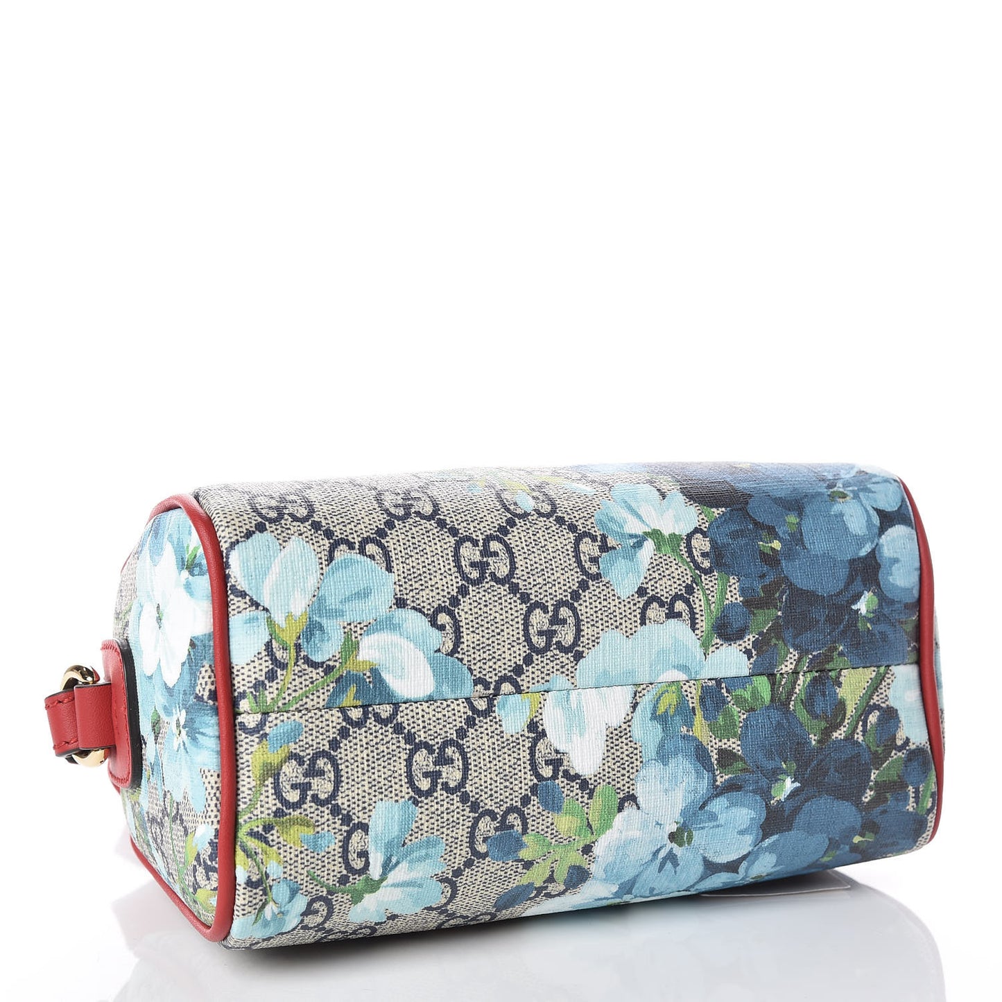 GG Supreme Monogram Blooms Mini Boston Navy Blue Hibiscus