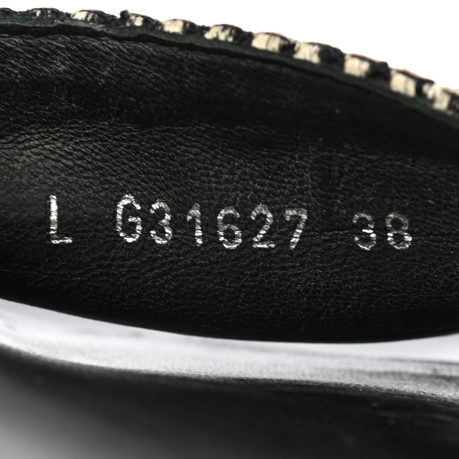 Chanel Tweed Lambskin Chain Flat Sandals 38 White Black 8 of 8