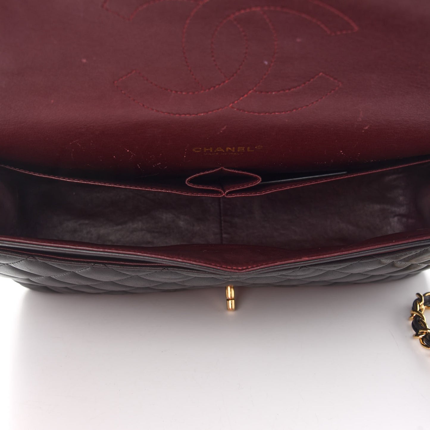 Lambskin Quilted Maxi Double Flap Black