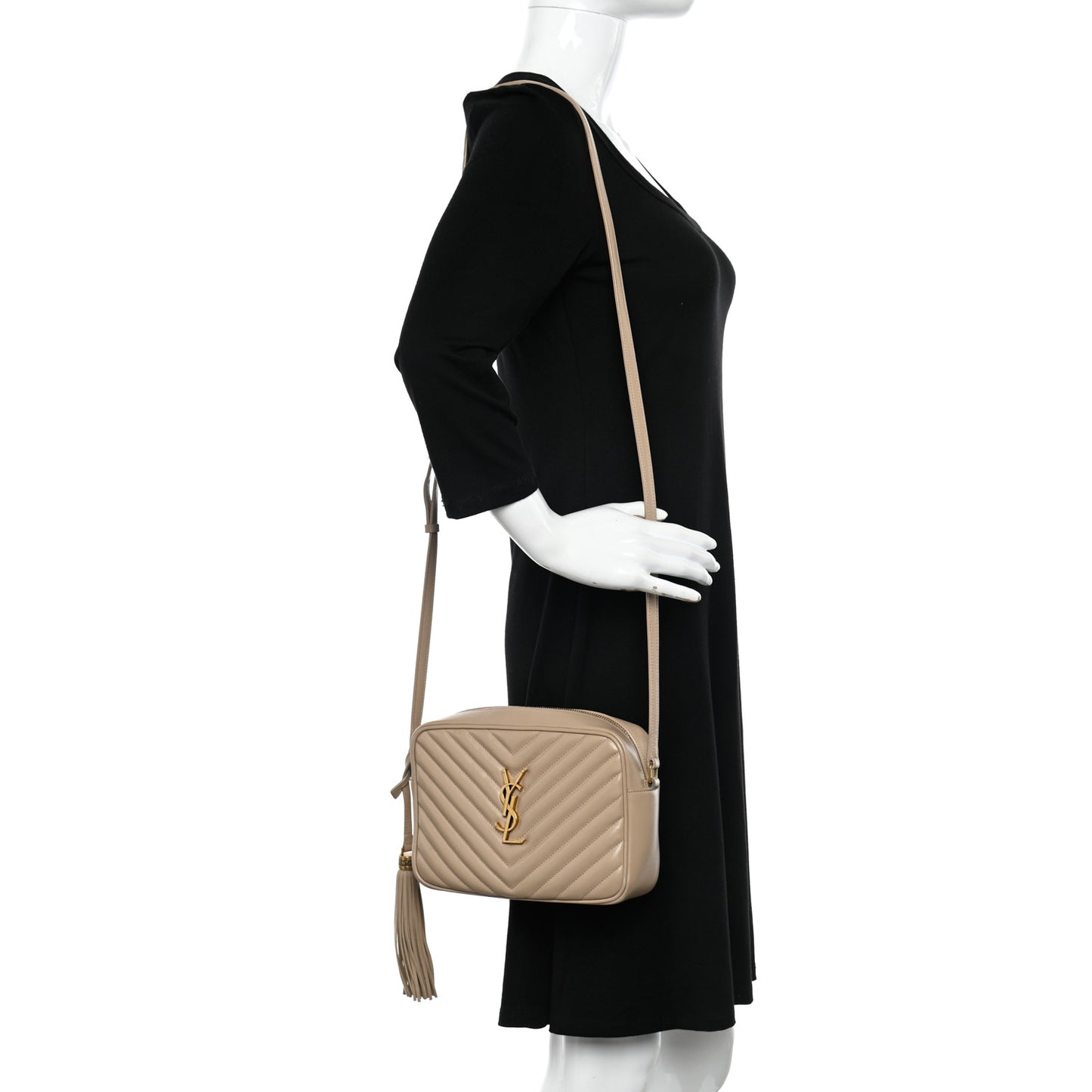 Calfskin Matelasse Monogram Lou Camera Bag Dark Latte