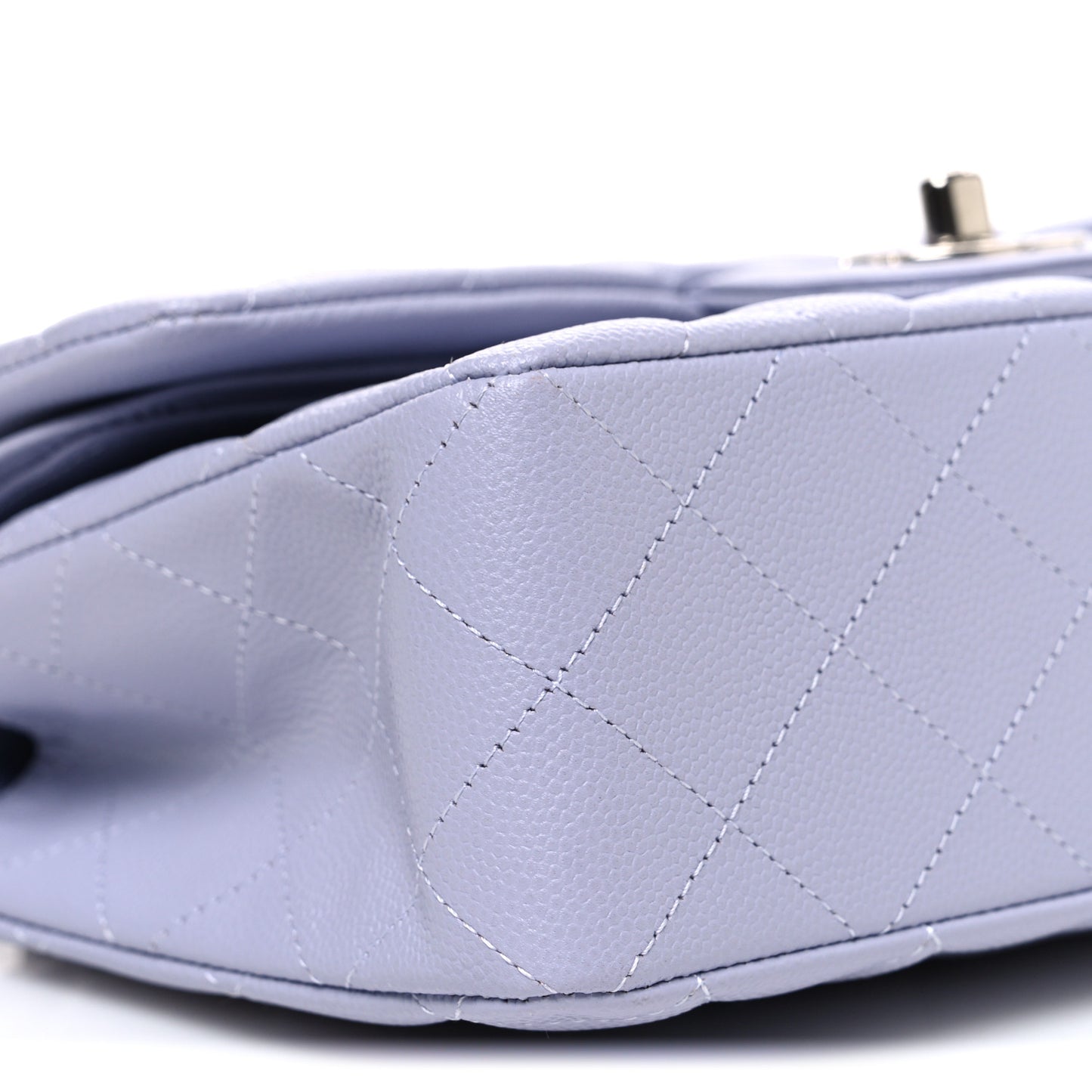 Caviar Quilted Small Double Flap Light Purple