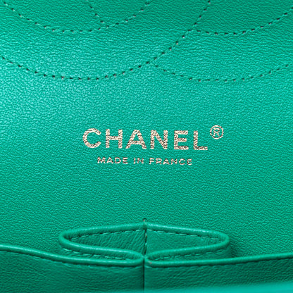Chanel Lambskin Quilted Jumbo Double Flap Green 6 of 13
