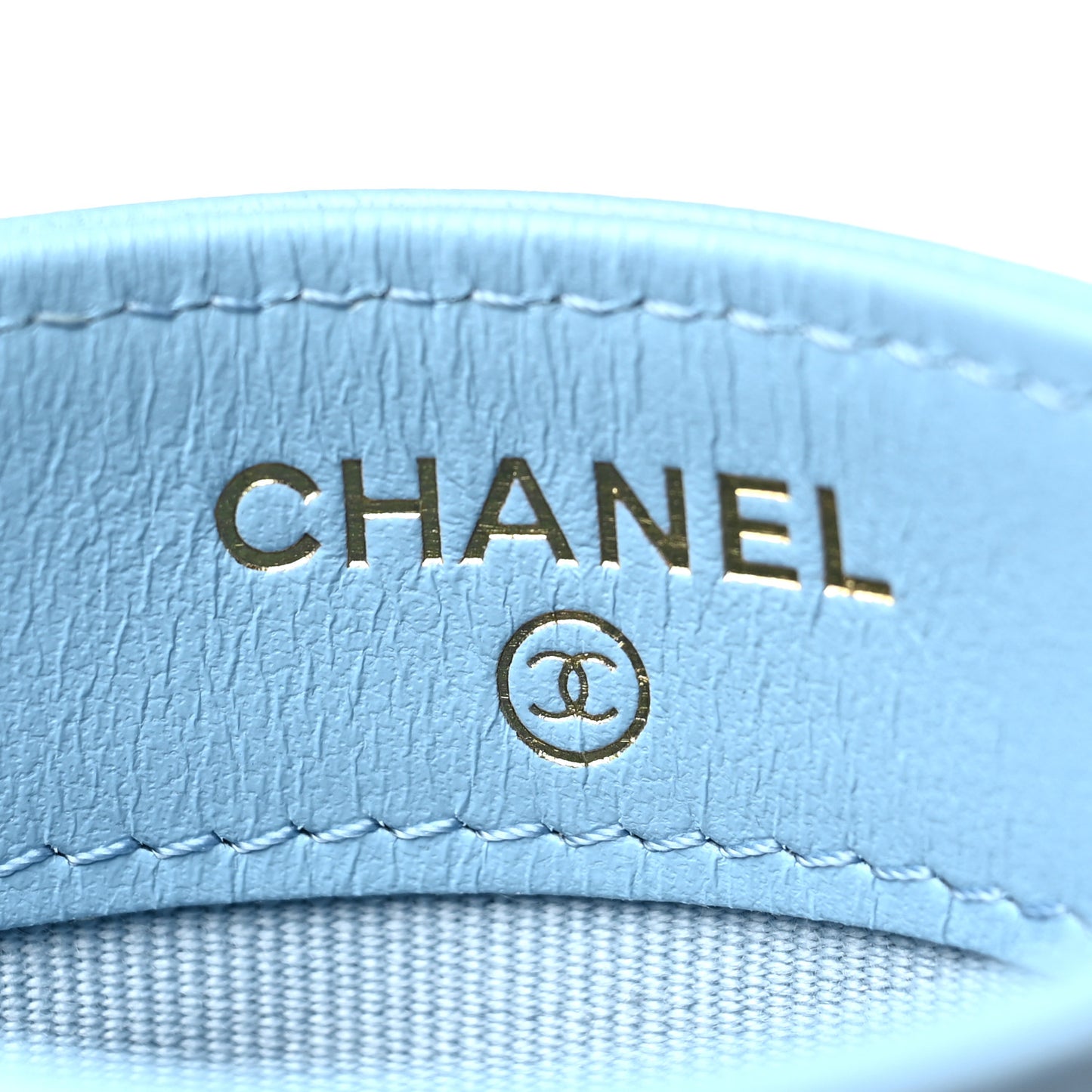 Lambskin Quilted Chanel 19 Card Holder Light Blue